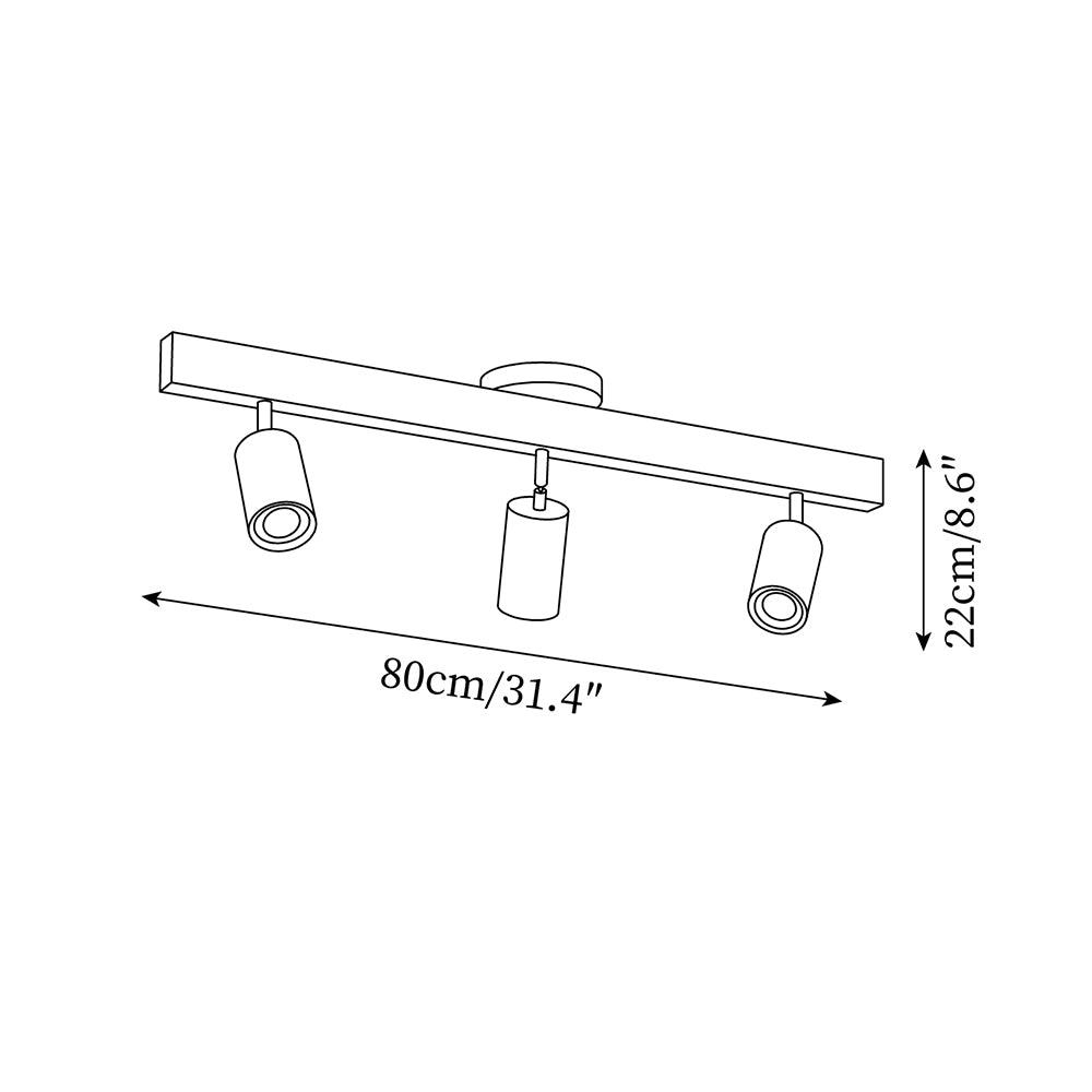 Adjustable Wooden Track Ceiling Lamp
