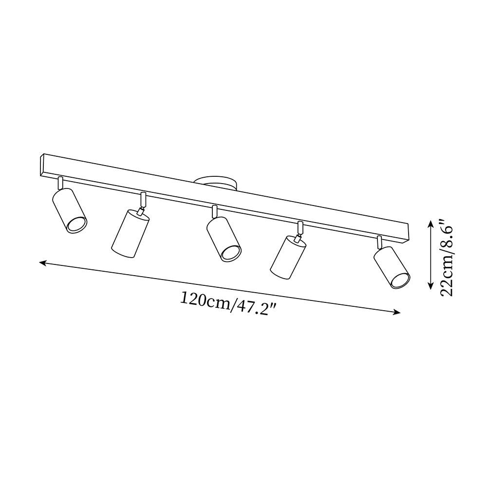 Adjustable Wooden Track Ceiling Lamp