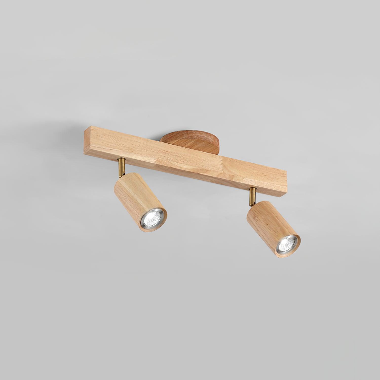 Adjustable Wooden Track Ceiling Lamp