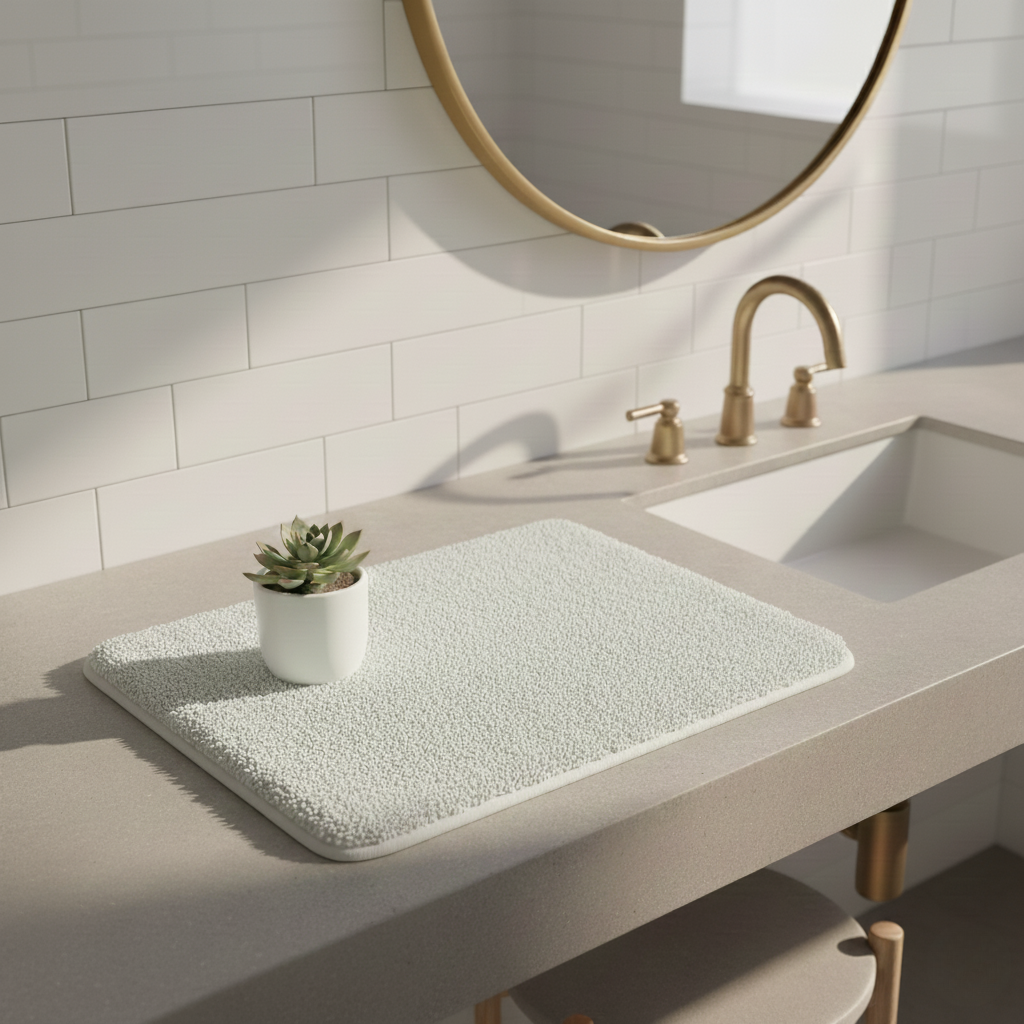 Microfiber "Cloud" Bath Mat Arctic White