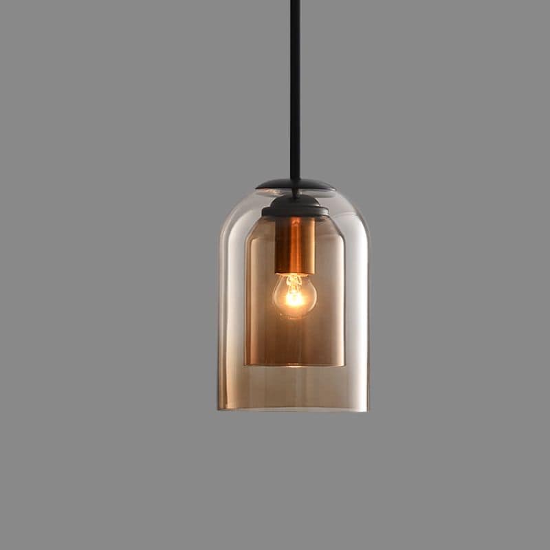 Mid-Century Pendant Lamps with Double Glass