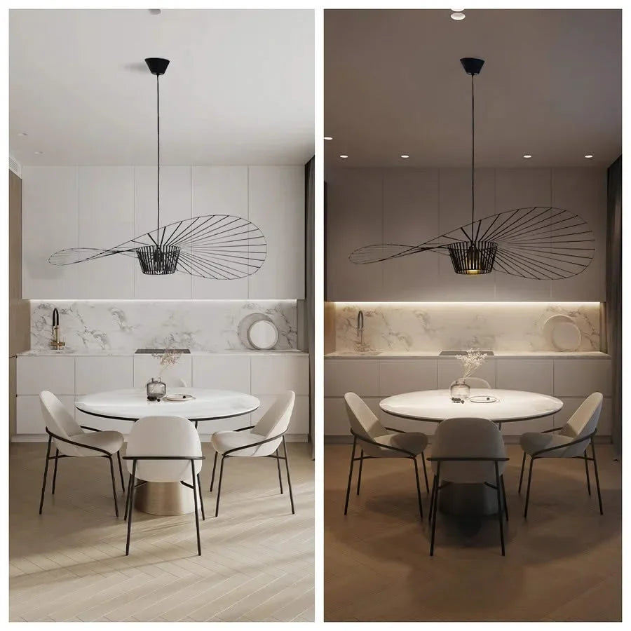 Vertigo Modern Straw Hat Pendant Light
