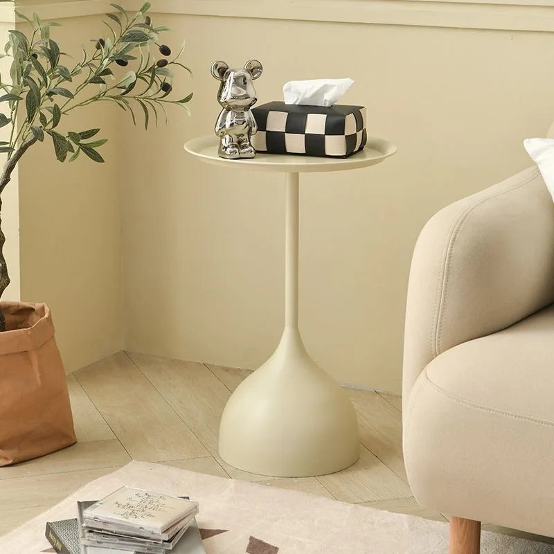 Scandinavian Round Side Table in Metal