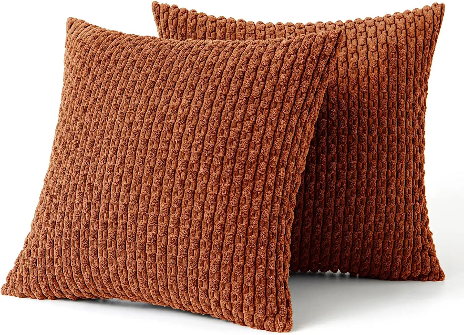 Ribbed Corduroy Cushion – Striped Textured Throw Pillow