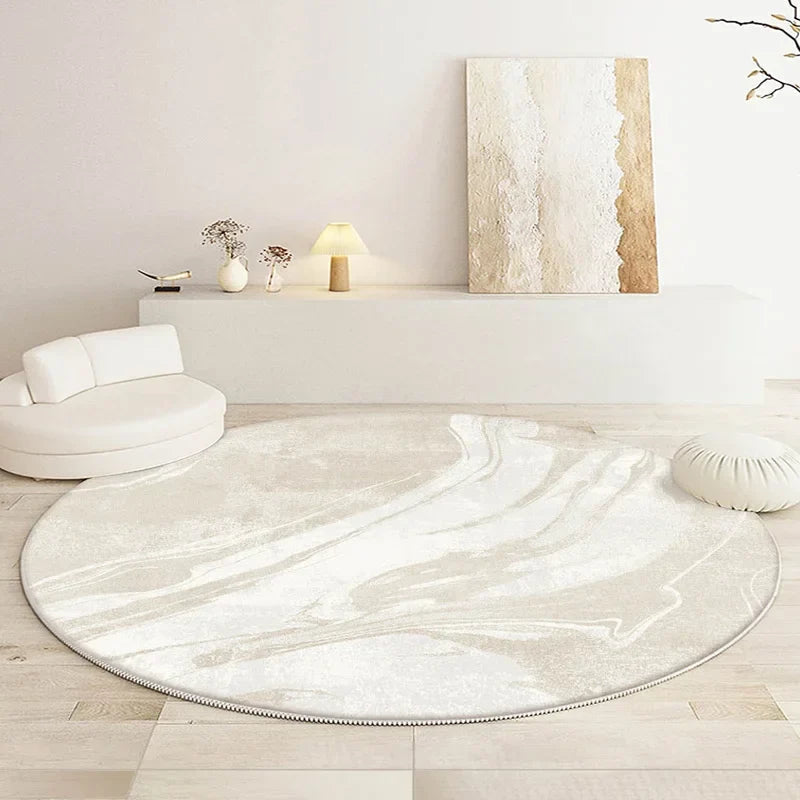Japanese Style Round Washable Rug for Living Room