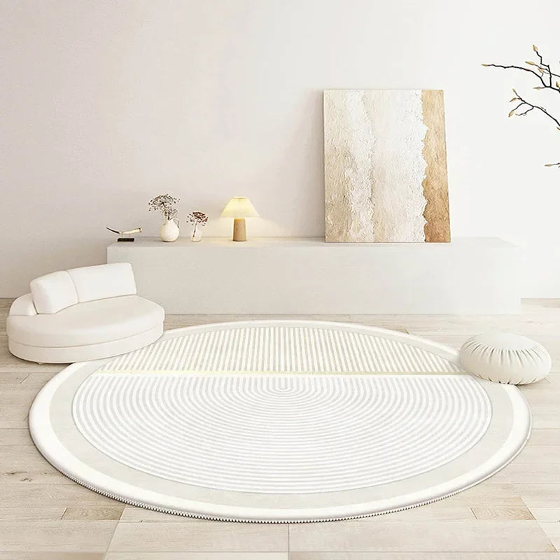 Japanese Style Round Washable Rug for Living Room