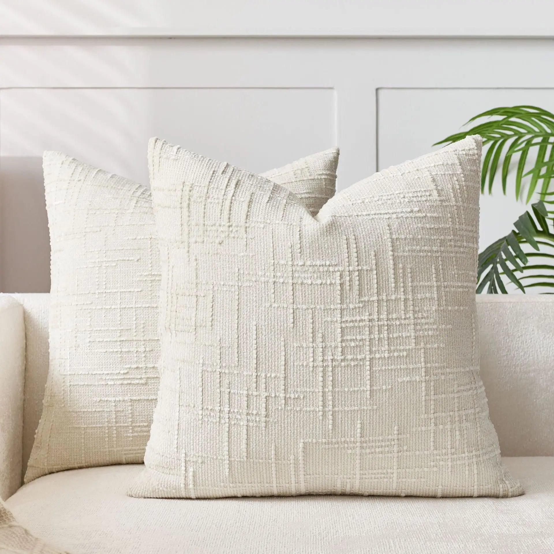 Chenille Textured Cushion – Bamboo Weave Pattern