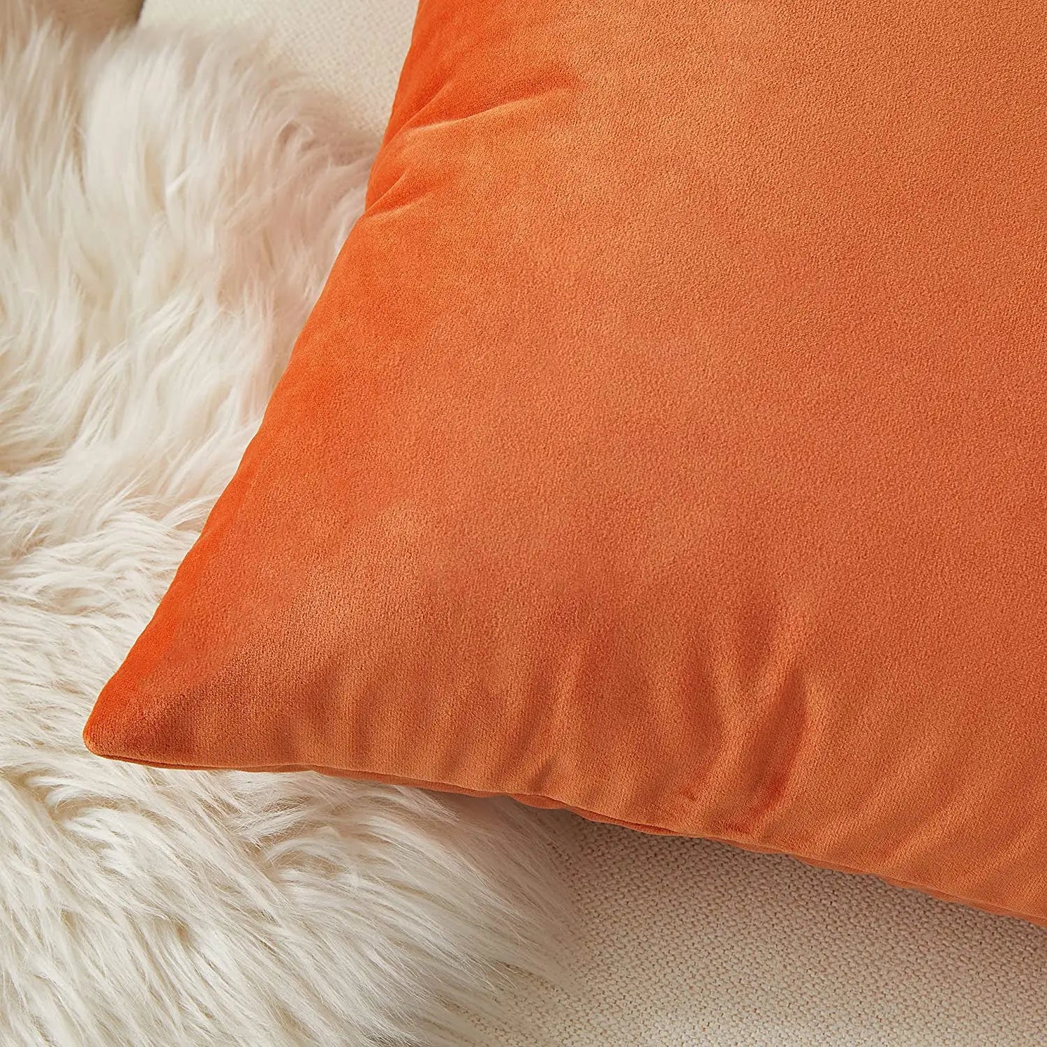 Velvet Decorative Cushion in Cheerful Sweet Colours for Sofa and Bedroom