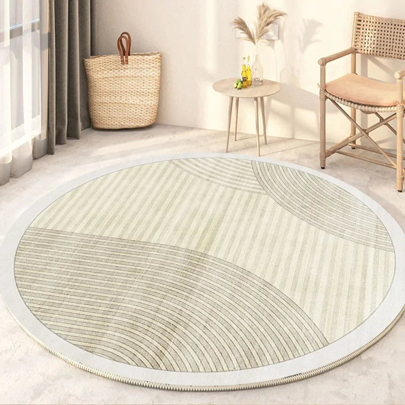 Japanese Style Round Washable Rug for Living Room