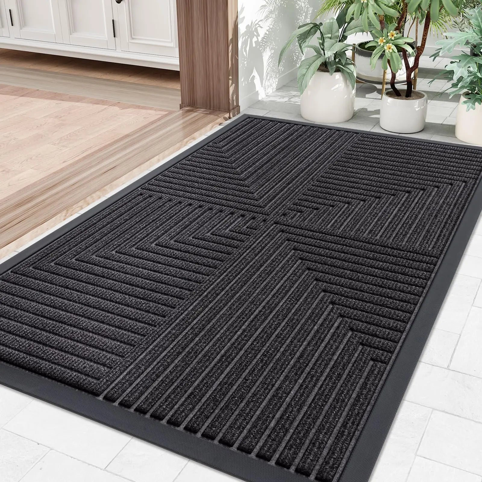 Heavy Duty Non-Slip Doormat – Rubber Scraper Entrance Mat