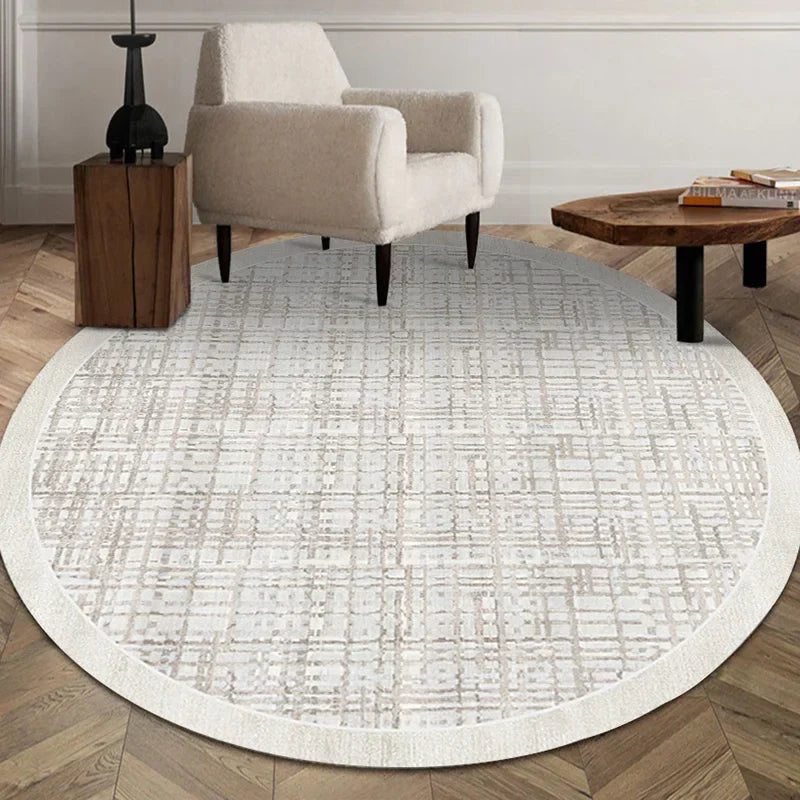 Japanese Style Round Washable Rug for Living Room