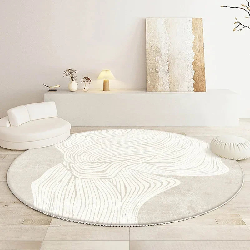 Japanese Style Round Washable Rug for Living Room