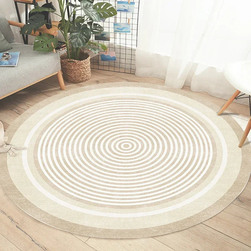 Japanese Style Round Washable Rug for Living Room