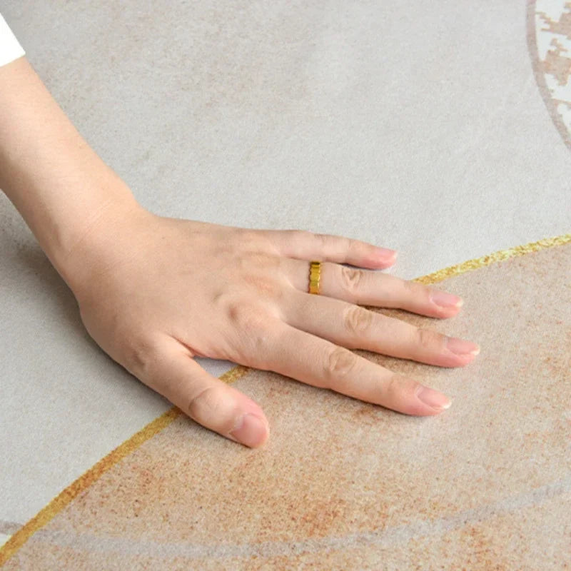 Japanese Style Round Washable Rug for Living Room