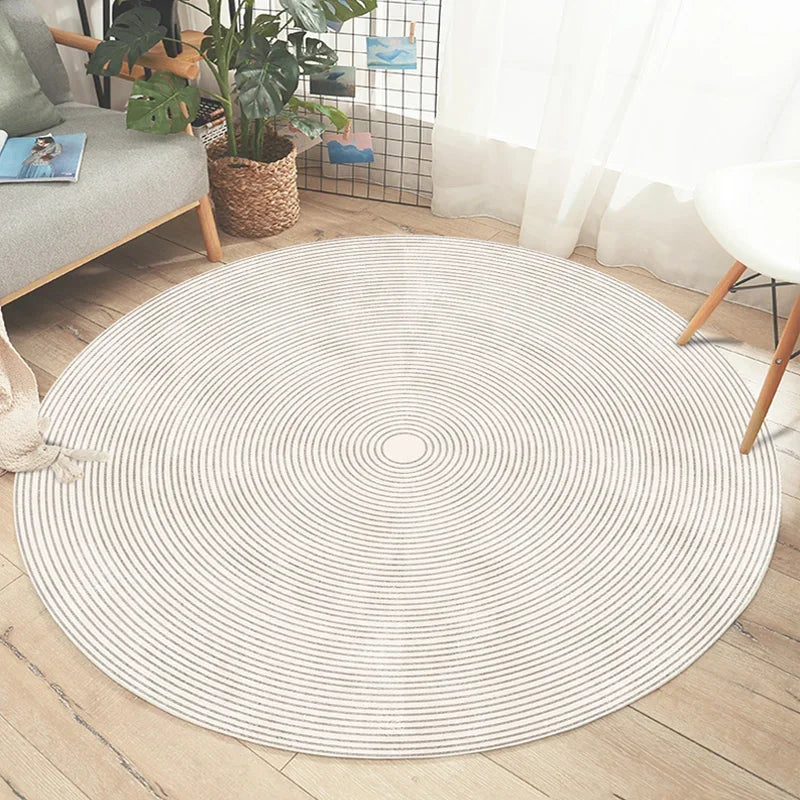 Japanese Style Round Washable Rug for Living Room