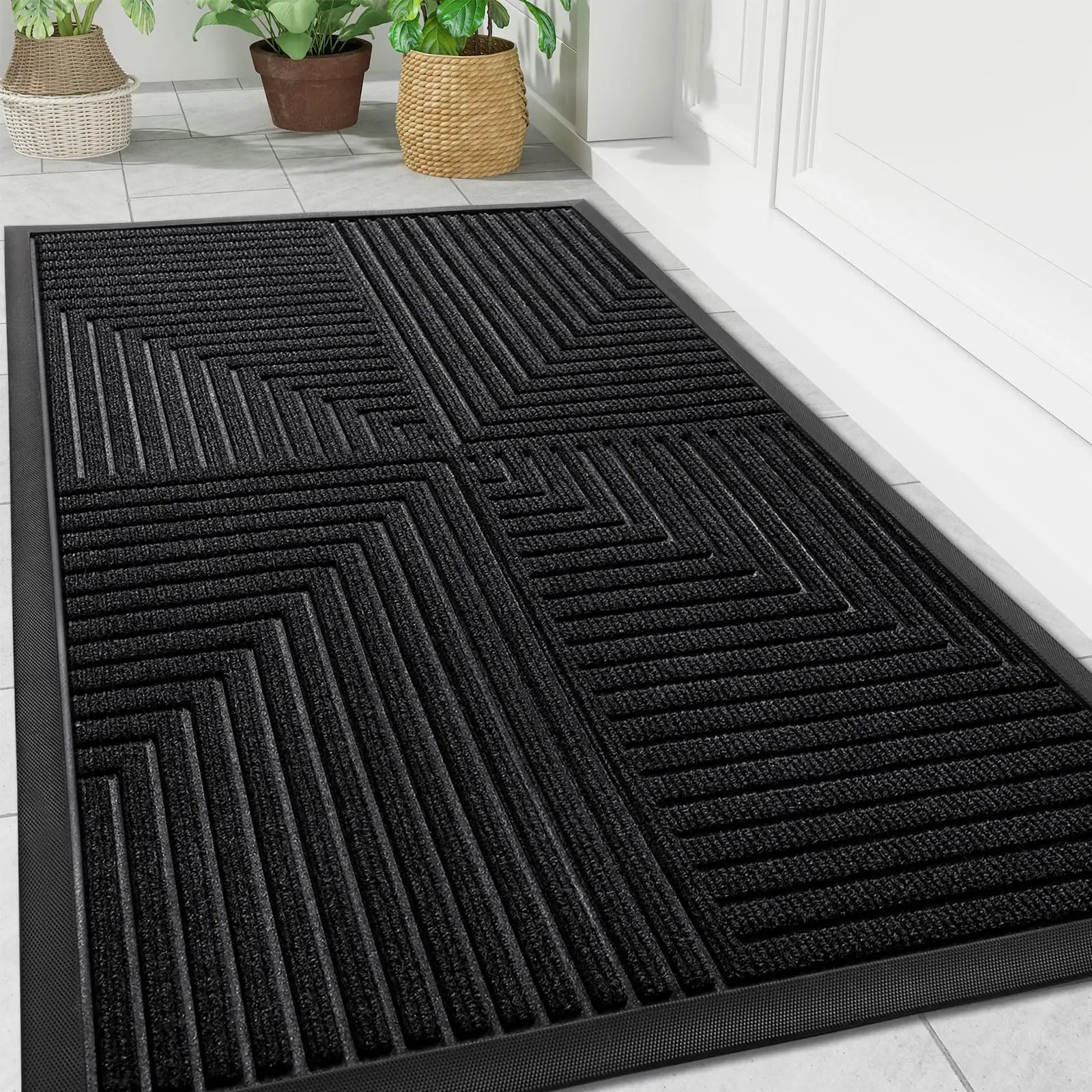 Heavy Duty Non-Slip Doormat – Rubber Scraper Entrance Mat