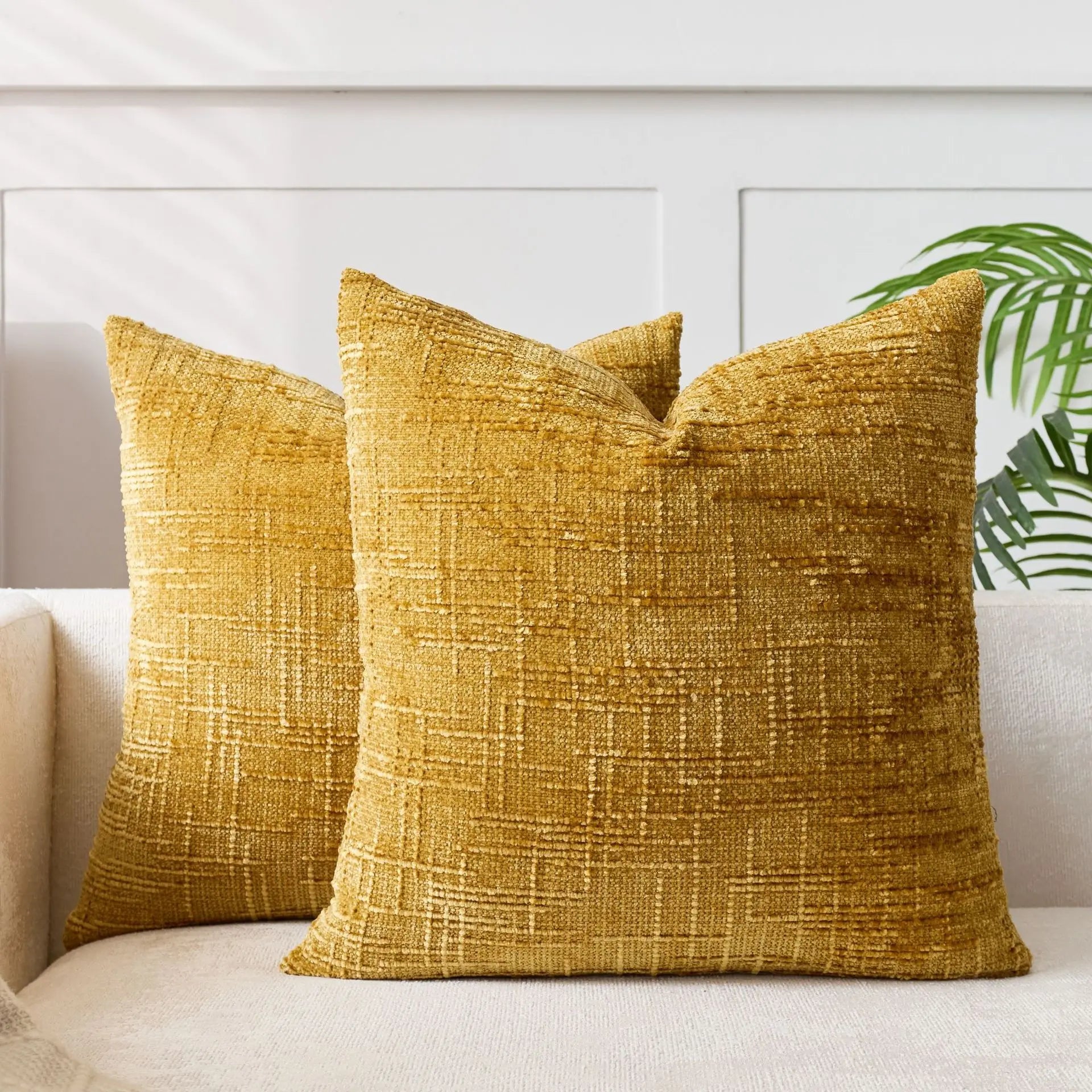 Chenille Textured Cushion – Bamboo Weave Pattern