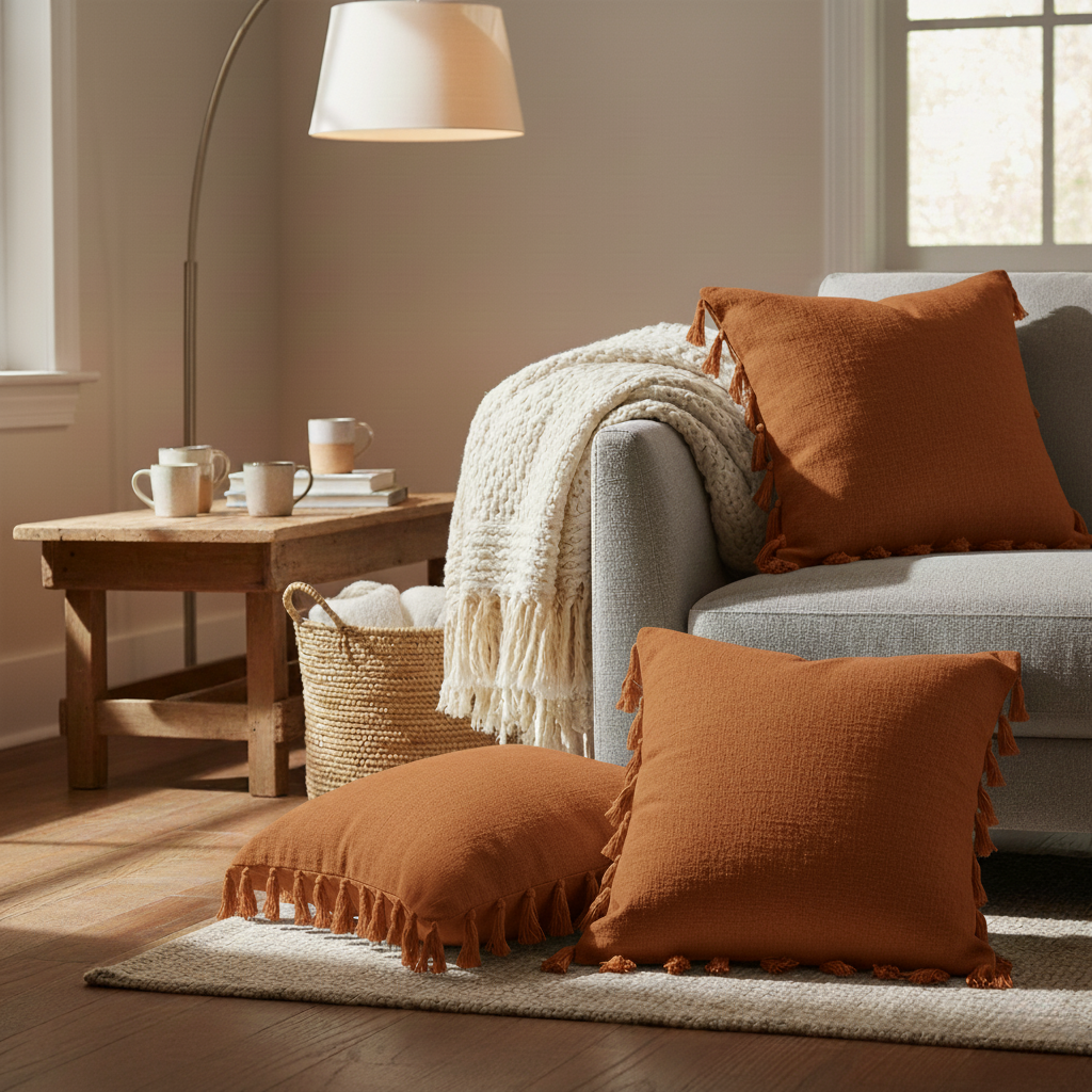 Tassel-Edge Linen Cushion Covers