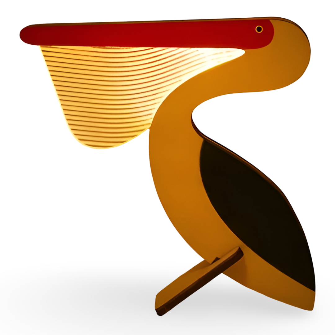 Animal-Design LED Table Lamp in Wood and Acrylic