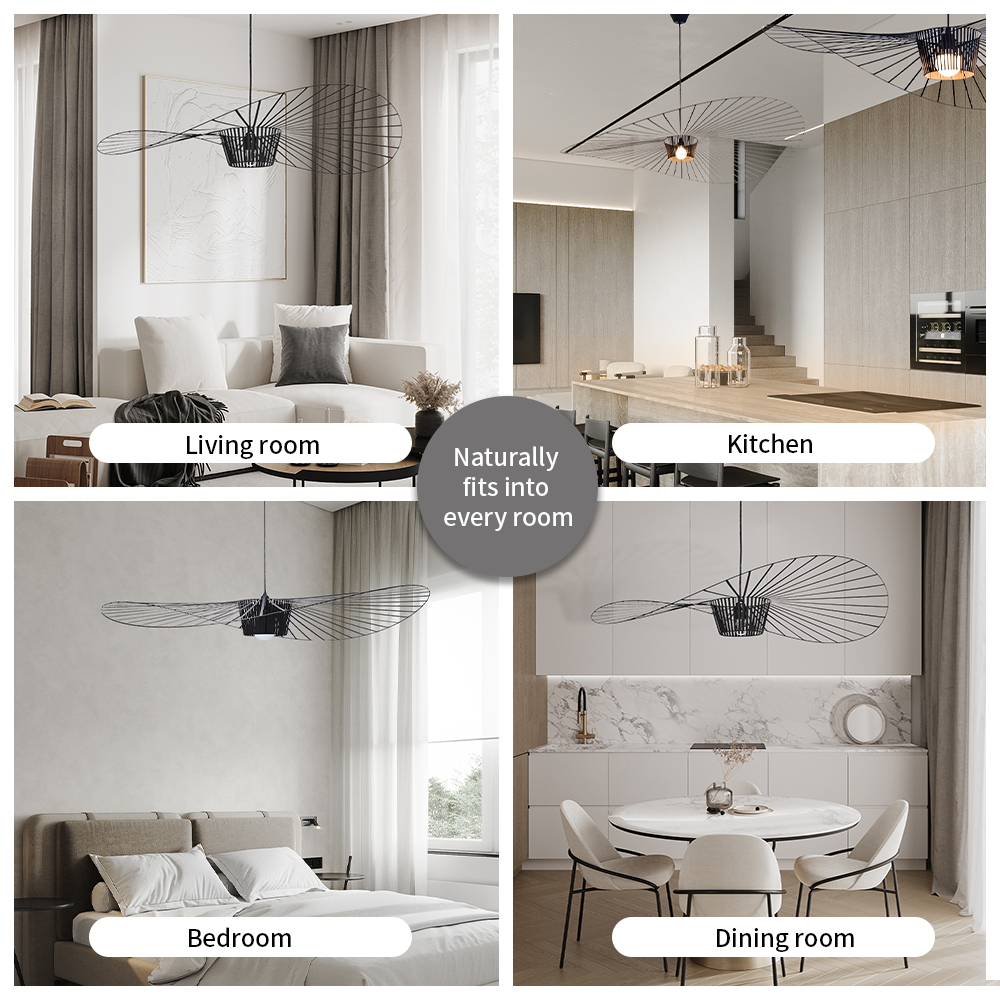 Vertigo Modern Straw Hat Pendant Light