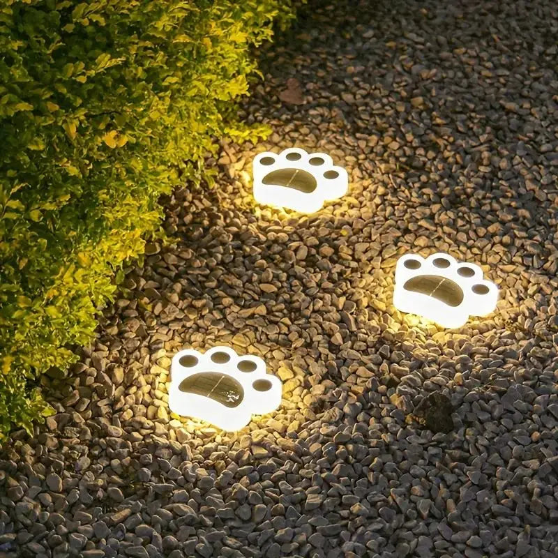 Solar Garden Lighting with Paw Prints