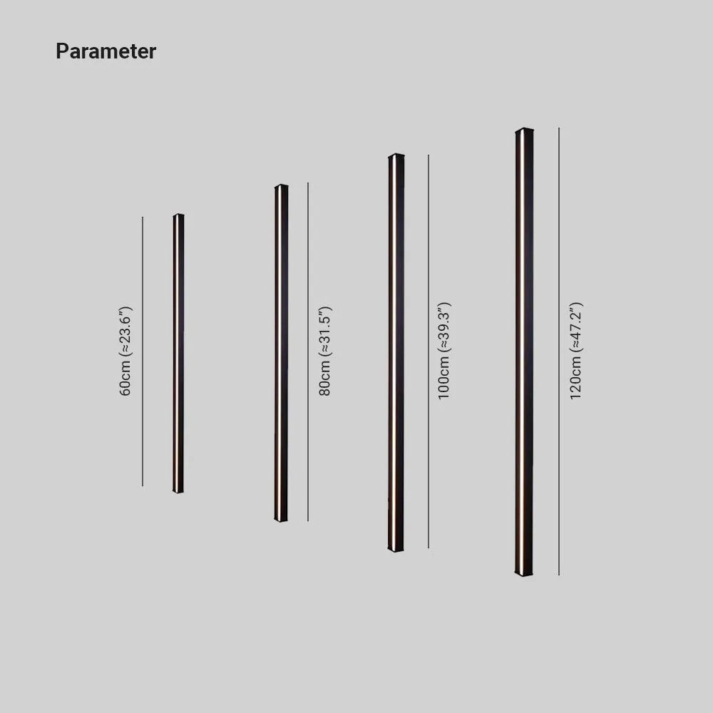 Edge minimalist linear LED wall lamp metal and acrylic