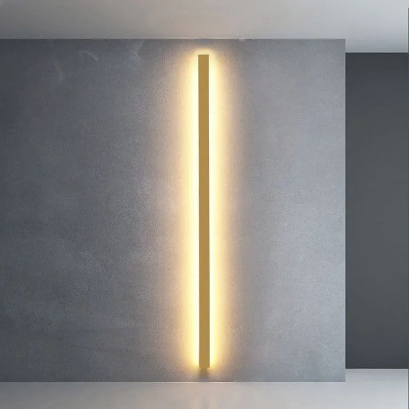 Edge minimalist linear LED wall lamp metal and acrylic