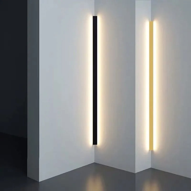 Edge minimalist linear LED wall lamp metal and acrylic