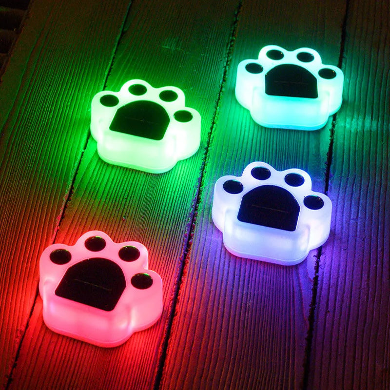 Solar Garden Lighting with Paw Prints