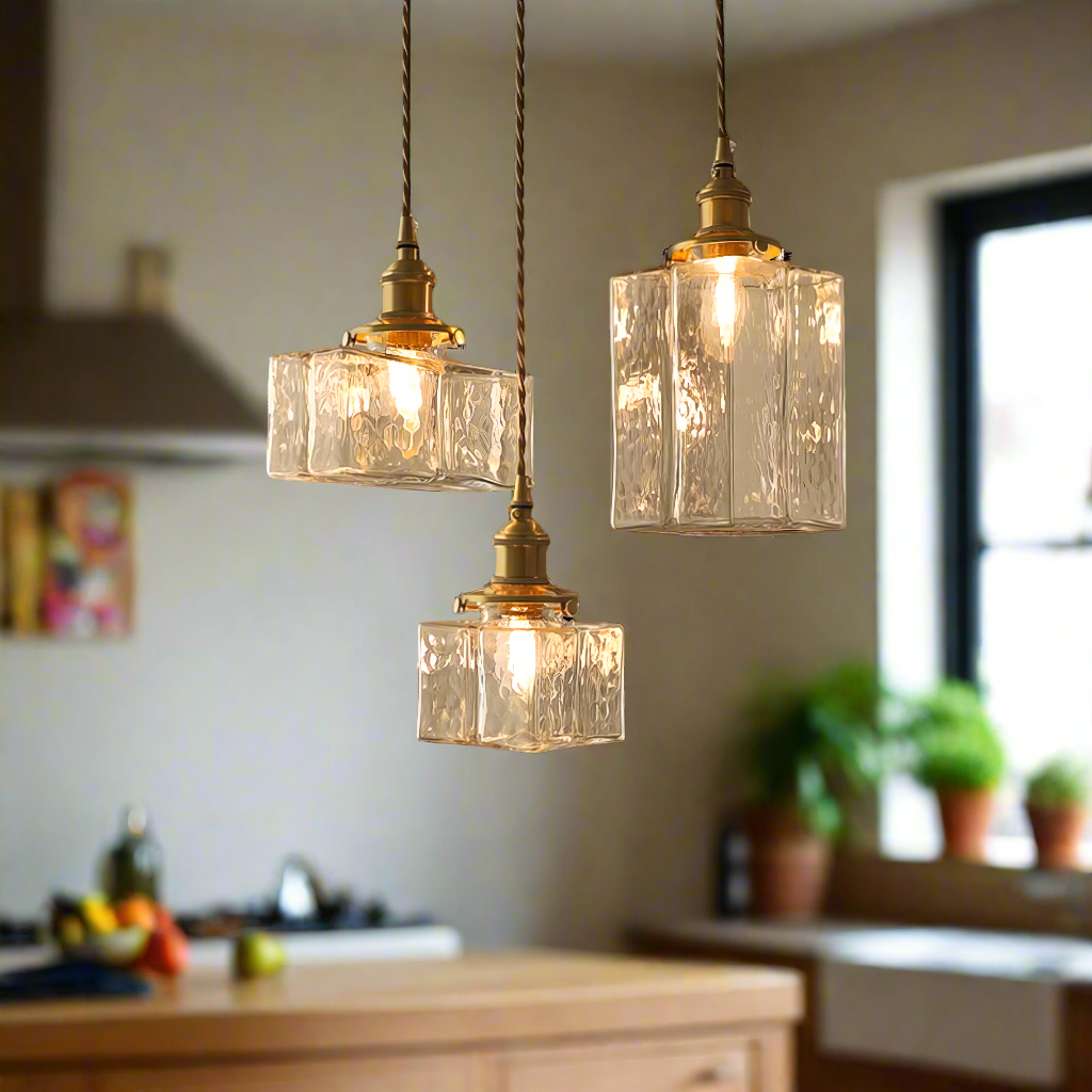 Modern Square Glass Pendant Lamp