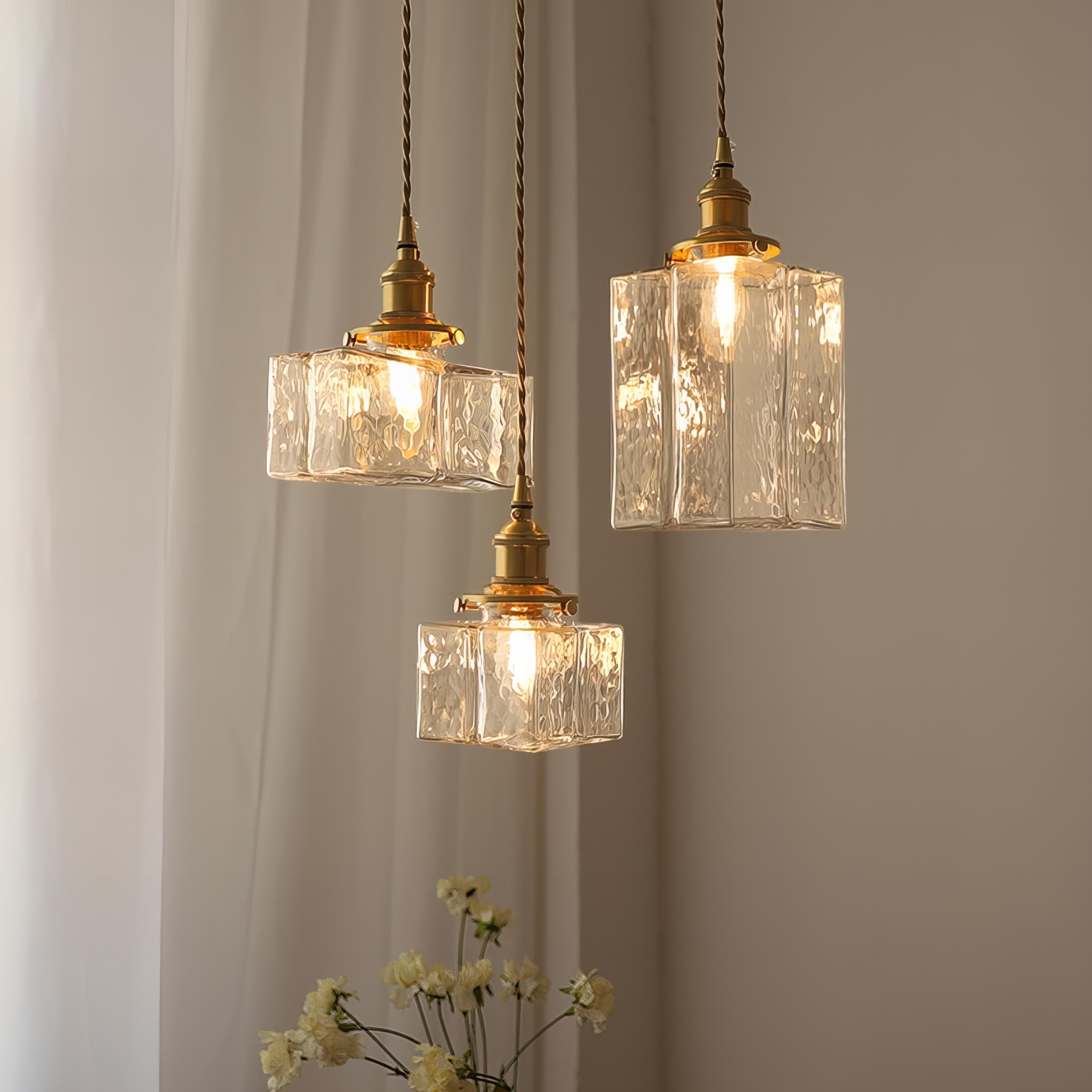 Modern Square Glass Pendant Lamp