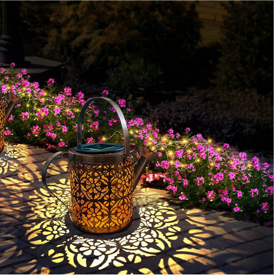 Solar Powered Waterfall Can With Cascading LED Fairy Lights