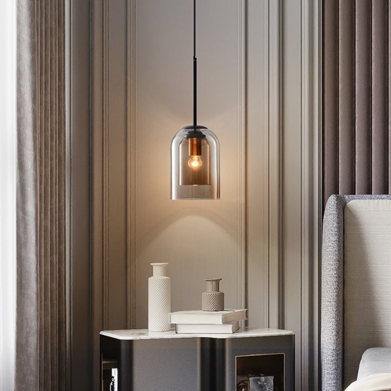 Mid-Century Pendant Lamps with Double Glass