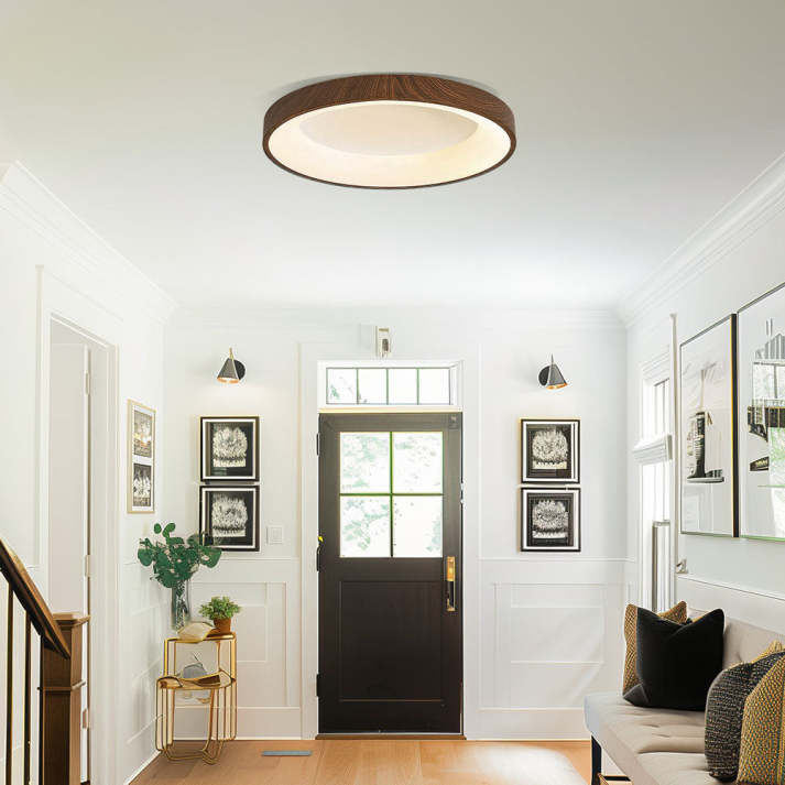 Modern Round Natural Tone Ceiling Light – Flush Mount LED Fixture