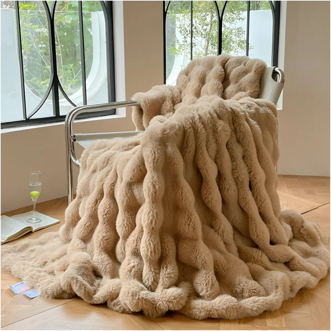 Heavyweight All-Season Fleece Throw – High-Thermal Sofa Blanket
