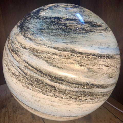 Glass Moon Lamp with Cosmic Details for a Warm Atmosphere