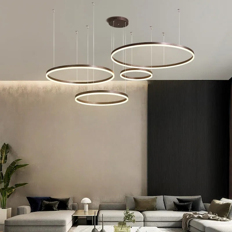 Modern Large Pendant Lights White Metal Tir-Circle