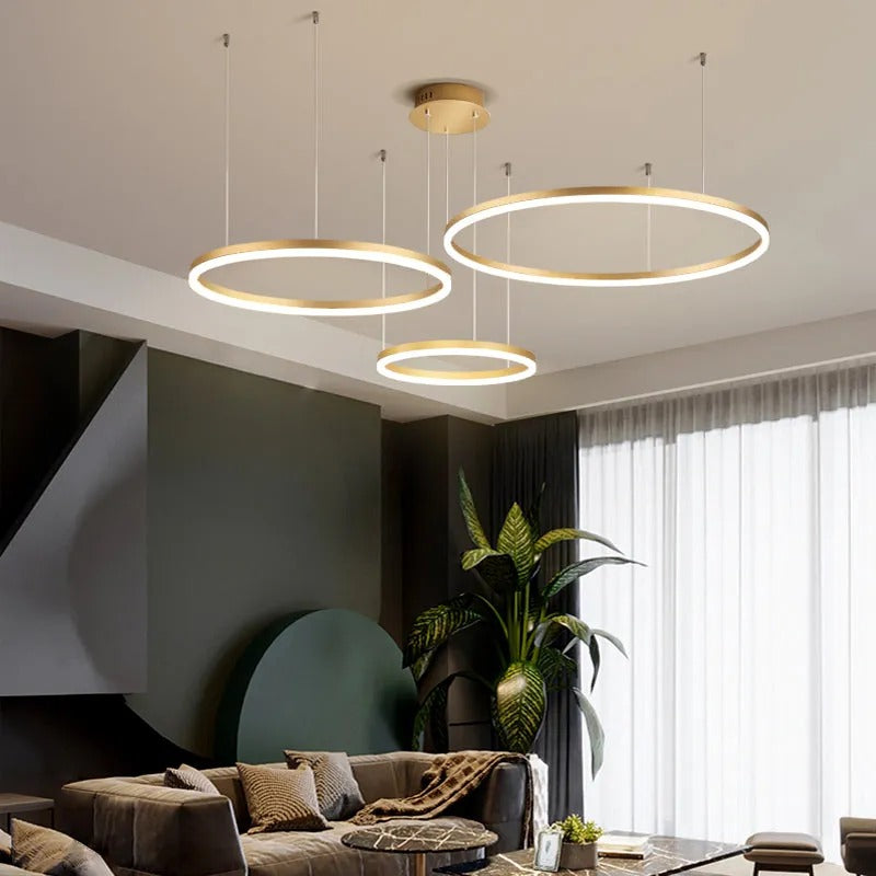 Modern Large Pendant Lights White Metal Tir-Circle