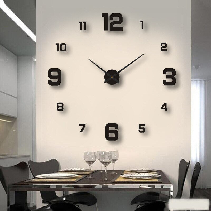 Modern 3D Wall Clock – Frameless Surface