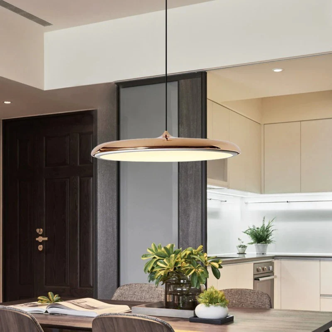 Modern Round Pendant Light - Hanging Lamp with Cable