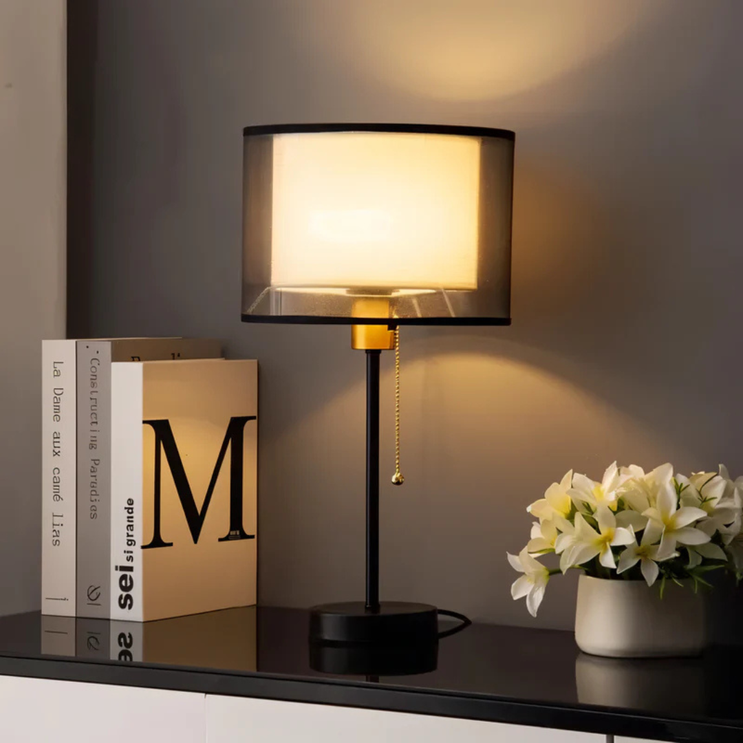 Table Lamp with Double Fabric Shade