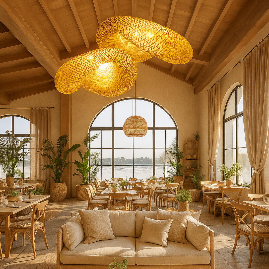 Braided Bamboo Pendant Lamp Scandinavian Style