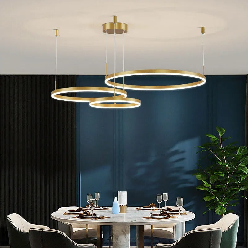 Modern Large Pendant Lights White Metal Tir-Circle