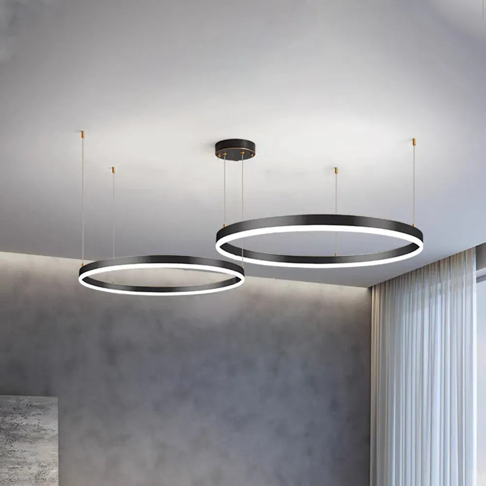 Modern Large Pendant Lights White Metal Tir-Circle