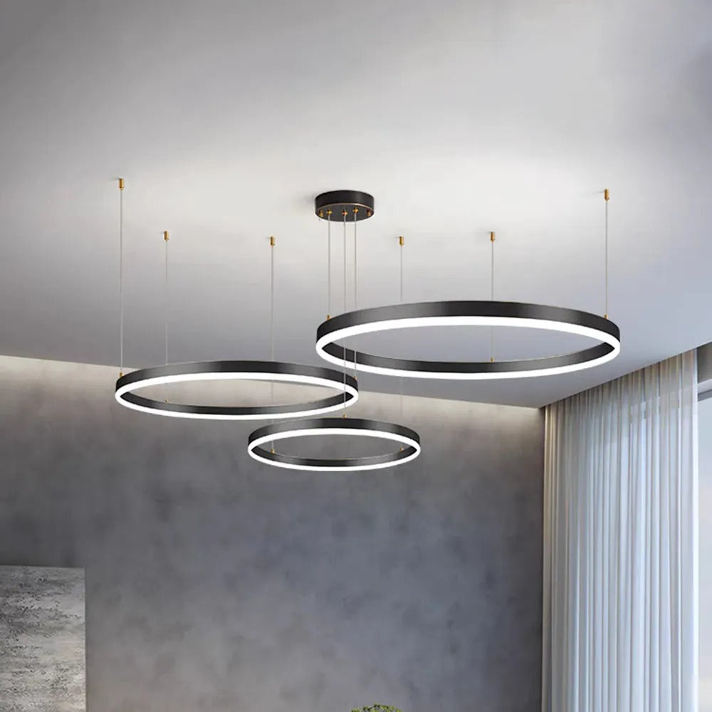 Modern Large Pendant Lights White Metal Tir-Circle