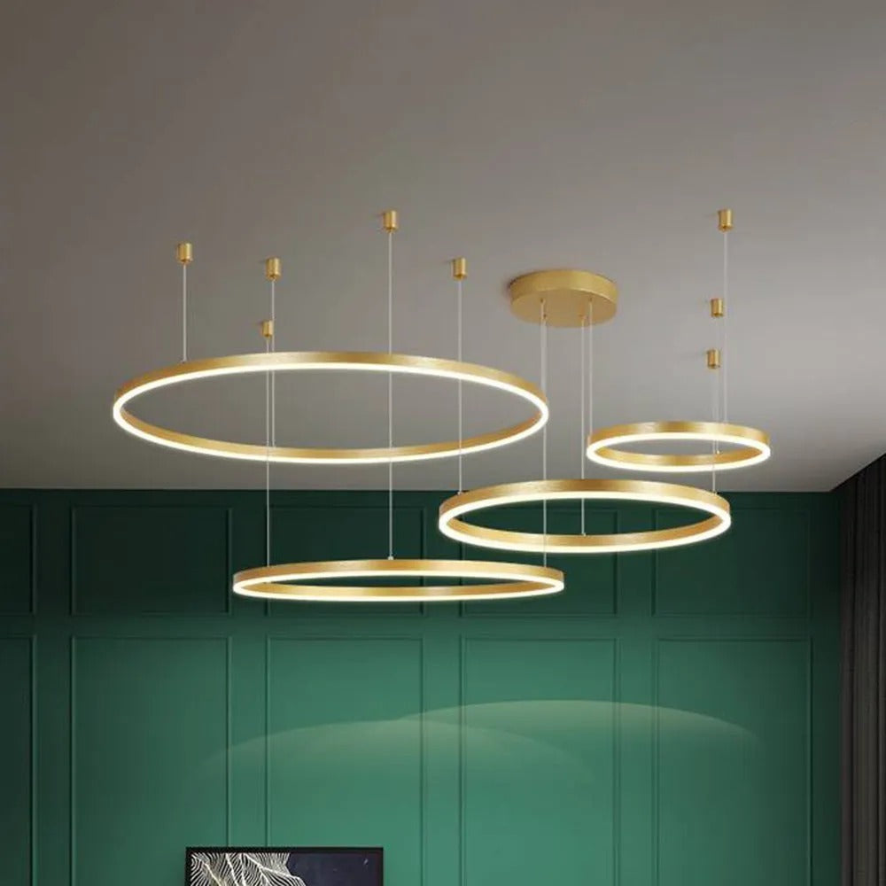Modern Large Pendant Lights White Metal Tir-Circle
