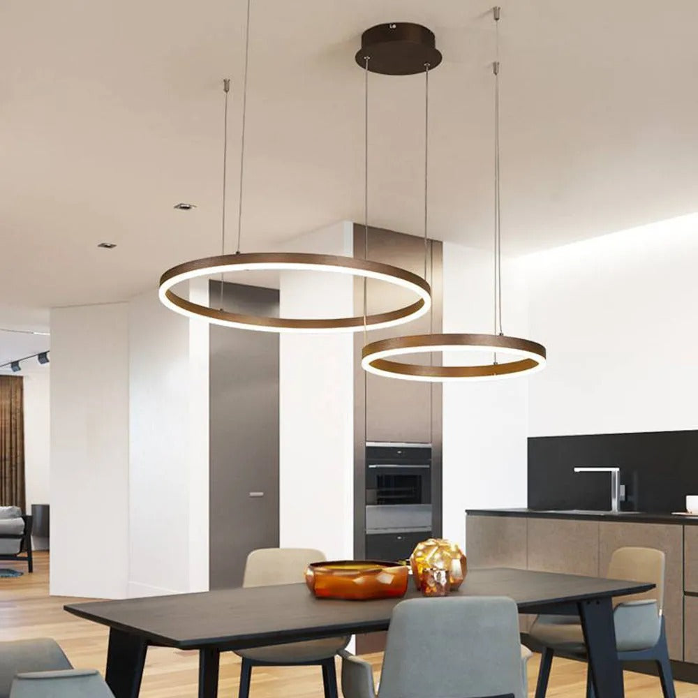 Modern Large Pendant Lights White Metal Tir-Circle