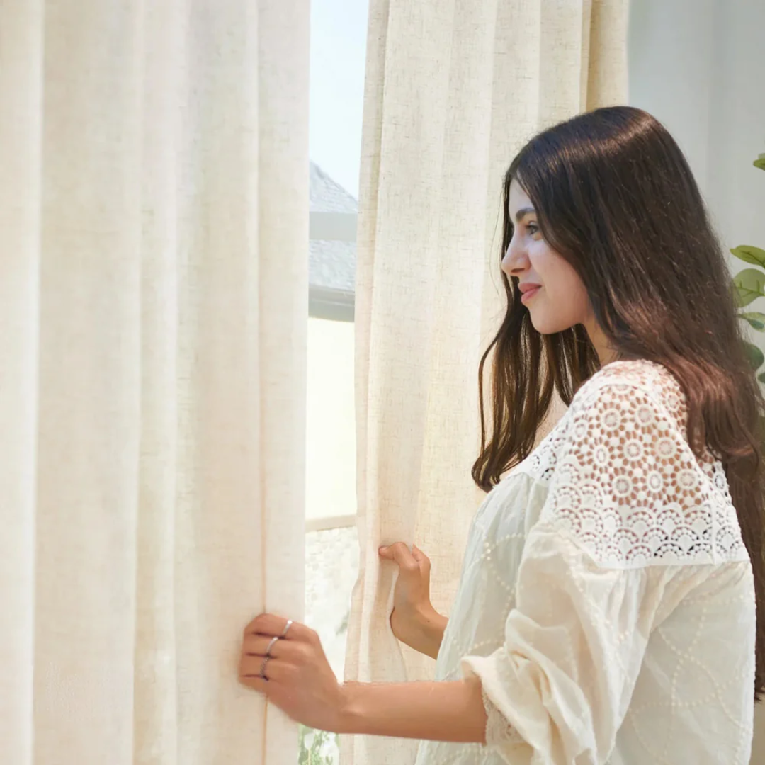 Pinch Pleat Linen Curtain