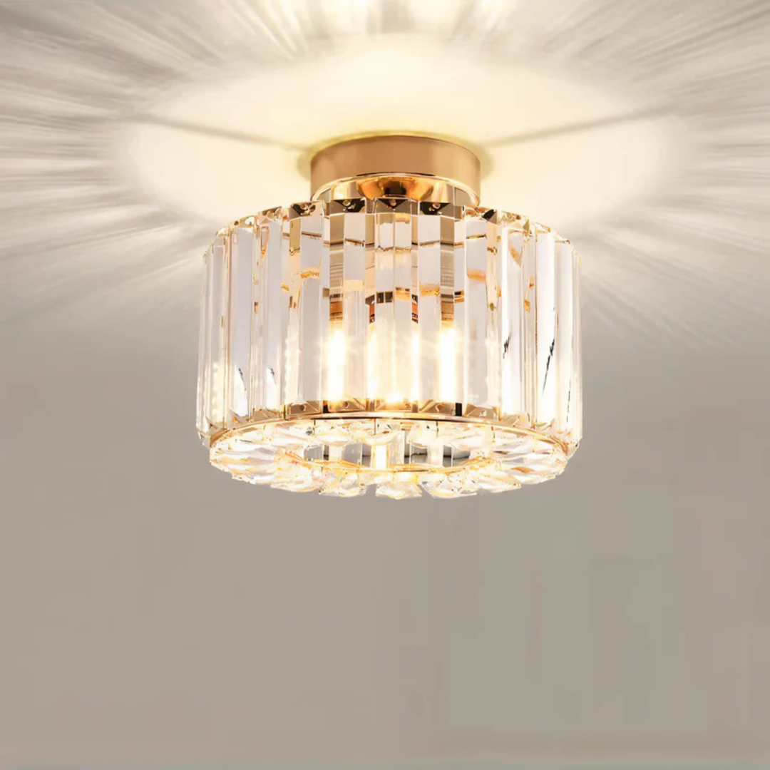 Round Crystal Flush Mount Ceiling Lamp - LED