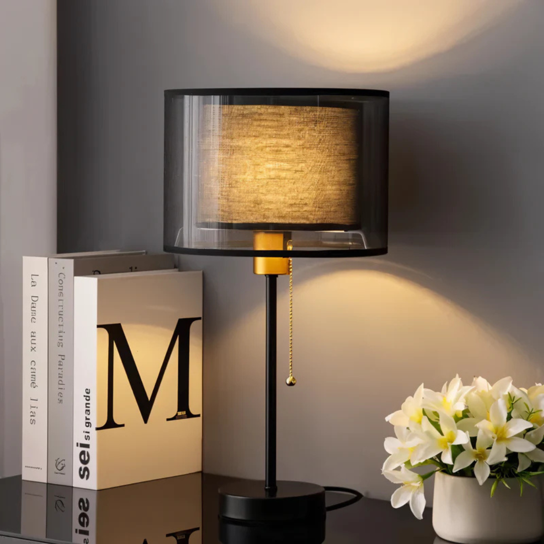 Table Lamp with Double Fabric Shade